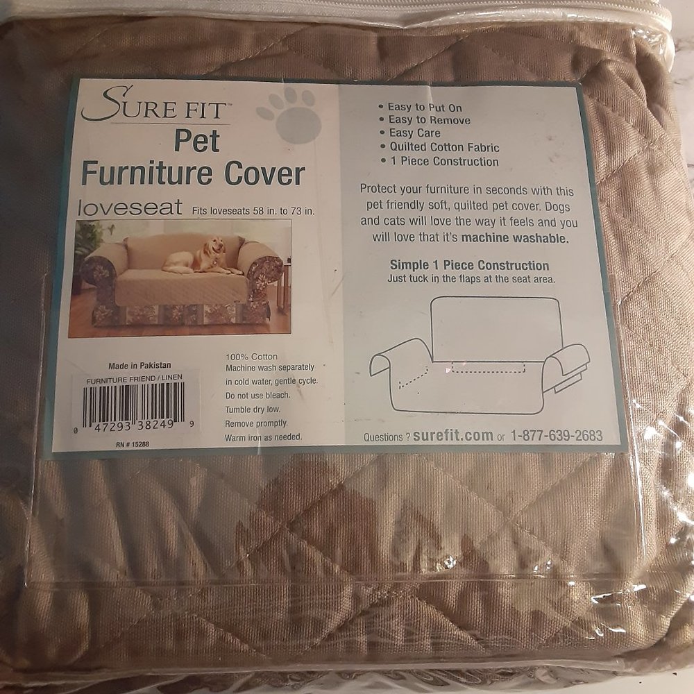 surefit pet  furniture cover love seat  58x73 new open package khaki color